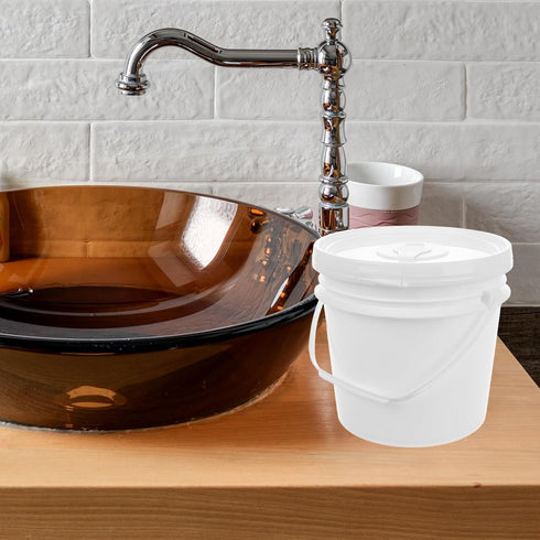 Commercial IMIKEYA Empty Wipes Bucket with Lid and Handle, Heavy Duty Refillable Wipes Container Large Wipe Holder