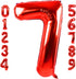 40 Inch Large Red Number 7 Balloon, Jumbo Digit Mylar Foil Helium Balloons for Birthday Party Celebration Decorations