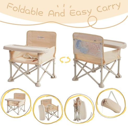 Lavilefora 3-in-1 Portable Baby Chair,Portable Baby Booster Seat with Tray,Folding Toddler High Chair