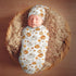 Sets Pumpkins and Anise Stars Newborn Swaddle Blankets Hat Soft Baby Receiving Blanket Swaddle Sack for Baby Shower