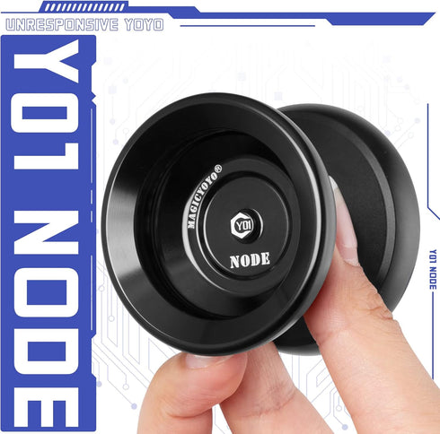 MAGICYOYO Professional Unresponsive Yoyo Y01 Node, Metal Aluminum Yo Yo for Advanced Players, Black