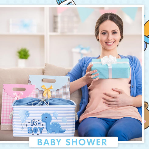 Tiangrid 15.75 11.81 8.27 Inches Nursery Storage Dinosaur Baby Storage Basket for Baby Shower Dinosaur Basket