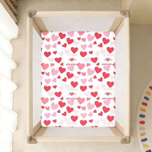 miaozhen 1 Pack 52x28 Cotton Baby Crib Sheets for Boys Girls Soft Stretchy You are Mine Valentines Unisex Child Crib