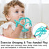 Mombella Teething Toys 6-12 Months - 2 in 1 Snail Baby Teether & Rattle Toys, BPA FREE (Teal)