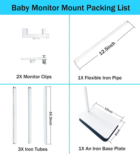 GUCHO Baby Monitor Mount Floor Stand Holder, Adjustable Universal Mount Compatible with Infant Optics, Vtech, and More