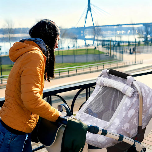 Summer, Car Seat Cover Baby, Mink Dot Infant Car Seat Cover for Outdoor, Breathable Carseat Cover with Mesh Peep Window