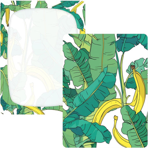 Bseiialft 52 28 Banana Leaves Tropical Crib Sheets for Boys Girls Soft and Breathable Cotton Baby Sheets for Standard