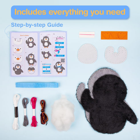 6-8 Avenir My First Sewing Kit for Kids Ages Beginners | Learn to Sew Stuffed Animal Kit with Premium Plush |