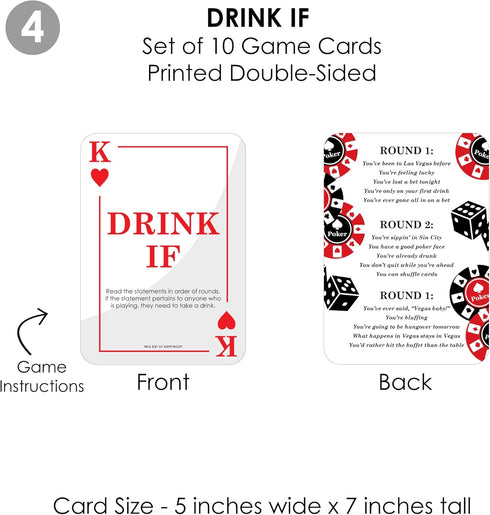 Big Dot of Happiness Las Vegas Casino Party Games - 4 Games with 10 Cards Each - Gamerific Bundle