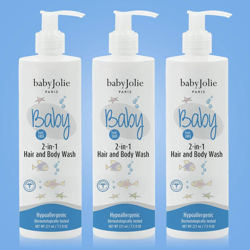 2-in-1, 7.5oz 221ml (3) Baby Jolie Baby Body Wash, Kids Hair and Body Wash for Babies & Newborn Shampoo + Soap | |