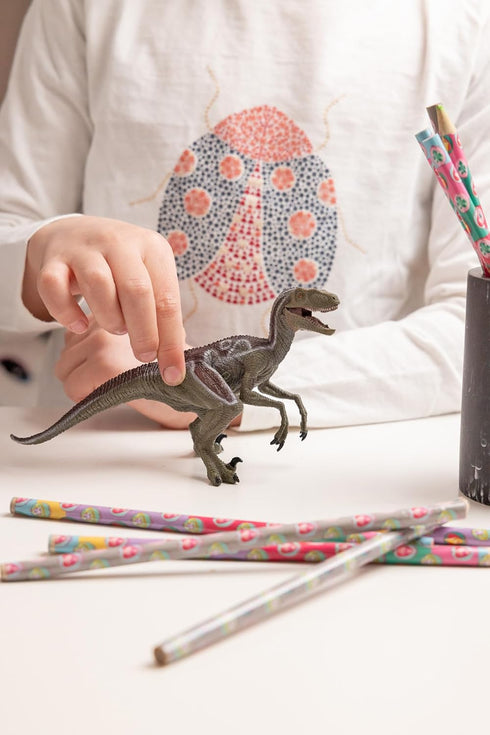 Papo The Dinosaur Figure, Velociraptor, Multicolor