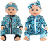 SOTOGO 5 Sets Doll Clothes Outfits - Jumpsuits with 5 Headbands for 14 to 17 Inch Baby Dolls