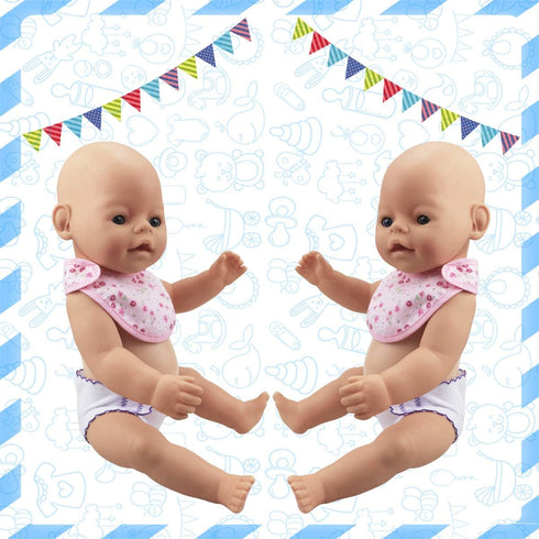 DC-BEAUTIFUL 4 Pcs Diapers and Bibs for 14-18 Inch Baby Dolls
