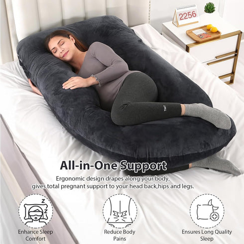 57 Inch BATTOP Pregnancy Pillows for Sleeping, Full Body Maternity Pillow for Side Sleeping, Support for Back, Legs