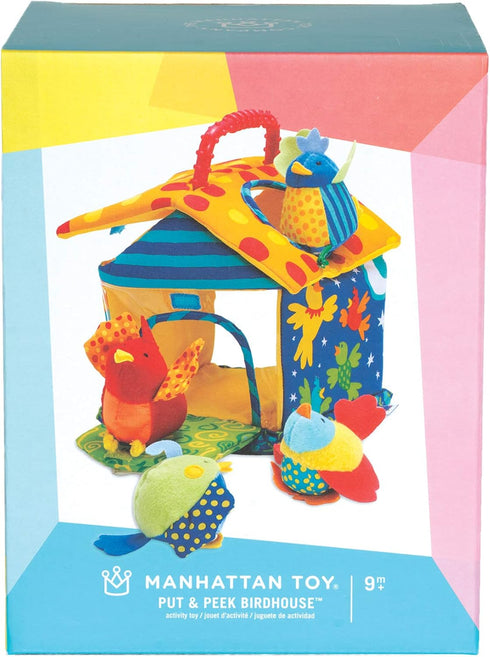 Manhattan Toy Put and Peek Birdhouse Soft Activity Toy, 7.5 x 7.5 x 9 Inches