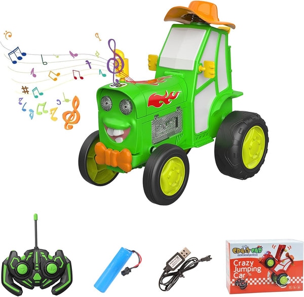 GoolRC Crazy Jumping Car Toys for Kids, RC Stunt Car with Music Lights, Rechargeable Remote Control Car