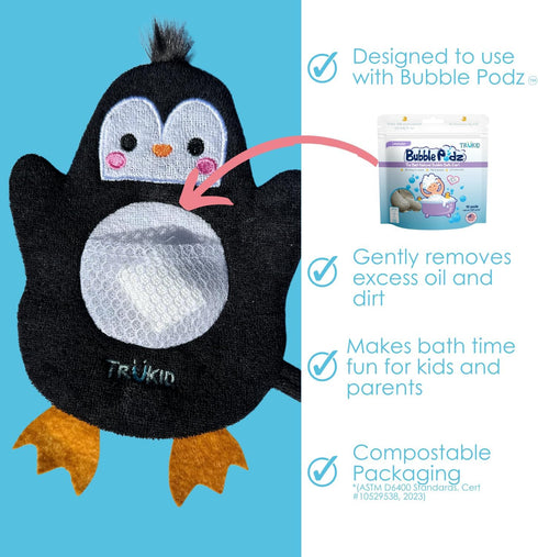Mommy Set 2 TruKid BubbleGlove, Bath Wash Gloves-Sponge - Hand Puppet for Kids & Toddler, Bath Sponge & Baby Washcloth
