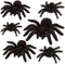 Plastic Fuzzy Spider Multi-Pack, 6 Count Realistic Flexible Scary Fun for Halloween Decoration and Pranks