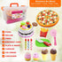 Set FUNERICA Play Food Goodies with Storage Box - Features Cutting Pizza, Ice Cream, Toy Birthday Cake, Fries, Dessert