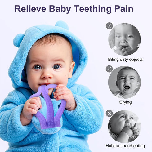 3-6 6-12 0-12 Teething Toys Months, Baby Teethers Months, Silicone Teething Toys for Baby Relief Months, Octopus
