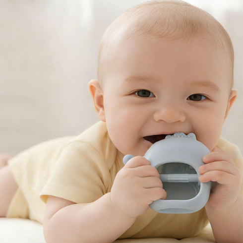 Arudyo 3-6 Baby Teething Toys for Months Silicone Teething Mittens for Babies Food Grade Silicone Teether (Penguin Baby