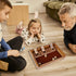 Glintoper Classic Wood Shut The Box & 4 in a Row Tables Game Set, Rustic Coffee Table Decor for Kids Family