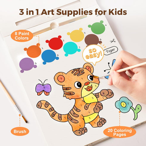 1-3, 2-4, 4-6, Jar Melo Paint with Water Books for Toddlers, Mess Free Watercolor Painting Activity for Kids Ages Art