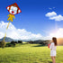 Besra Cute Monkey Kite, Single Line Easy to Fly Animal Nylon Diamond Kite with Handle & Strings for Kids and Adults