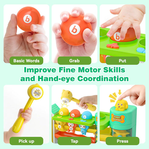 1 1st 1-2 1 Musical Toys for Year Old Boy, First Birthday Boy Gifts, Bilingual Learning Toys with Music Light, Toddlers