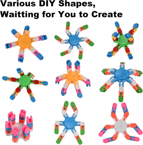 28Pcs GOLDGE Transformable Fidget Spinners Deformable Chain DIY Robot Toys, Stress Relief Sensory Gyro for Kids