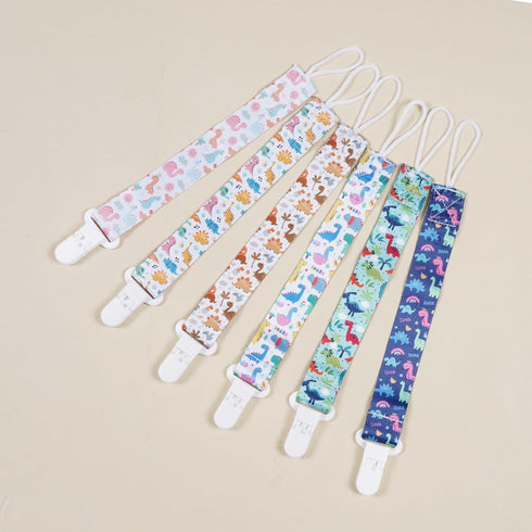 Essentials,Pack 6 Set. Baby Pacifier Clip,Paci Leash Binky Clips for Baby Boys and Girls,Newborn of Gift (Dinosaur)