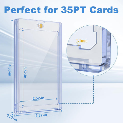 50ct 35pt Magnetic Card Holder for Trading Cards, Ultra Clear Baseball Card Holder, Hard Plastic Protectors for Sports