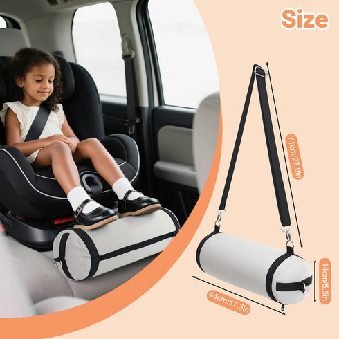 Blublu Park Inflatable Car Seat Foot Rest for Kids, Portable Car Foot Rest with Adjustable Straps, Carseat Accessories