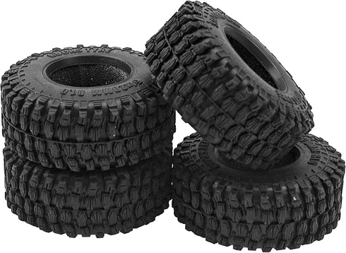 4Pcs ShareGoo 1.0" RC Crawler Tires, Micro Rubber Tires Width 20mm Compatible with Axial 1/24 SCX24 Gladiator