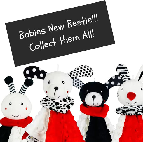Lovey Security Blanket High-Contrast Plush Comfort Toy & Soft Blankie for Babies and Newborns (Multiple Designs) (Dot