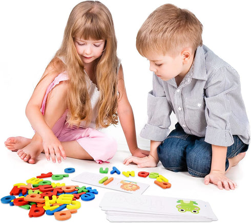 Spelling Matching Letter Games, Educational Learning Toys for Toddlers 2-4 Years, Alphabet Montessori Activities
