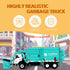 Garbage Truck Toys, Fubarbar 1:43 Bruder Tonka Trash Trucks Model for Boys, Metal Diecast Waste Management Toy (Blue)