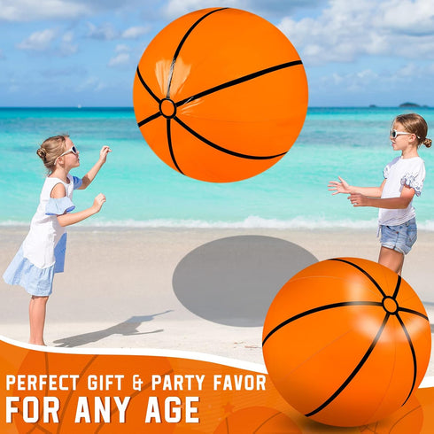 Meooeck 27 Inch Large Inflatable Basketball Beach Balls for Pool Summer Outdoor Activity Games and Birthday Party