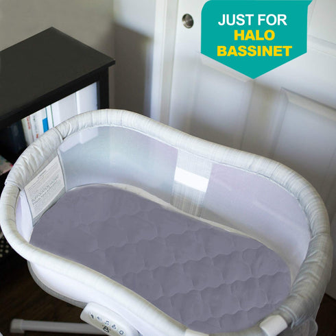 Bassinet Mattress Cover, 2 Pack Compatible with Halo Bassinest Swivel Sleeper, Waterproof, Grey