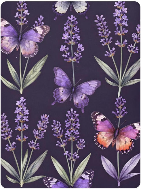 CZXW 52" 28" Butterflies and Lavender Flowers Crib Sheets Fitted x Natural Cotton Soft & Breathable for Baby Crib