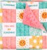 Baby Blanket for Girls, Super Soft Double Layer Minky with Dotted Backing, You are My Sunshine Print, 30 x 40 Inches