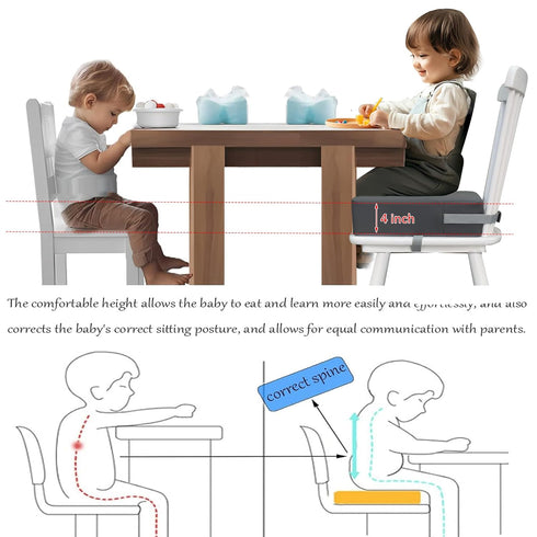 Eiury Toddler Booster Seat Dining Table Kitchen Chair, Waterproof Anti-Scratch PU Cushion, Non-Slip Bottom, Adjustable