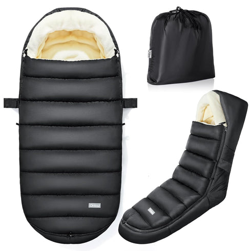 IvyWind Stroller Footmuff, Baby Winter Stroller Bunting Bag with Removable Zipper, Universal