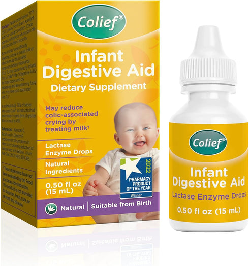 Colief Infant Digestive Aid - Gas Drops for Babies, Natural & Safe Infant Gas Relief, 90 Servings, 0.5 Fl Oz
