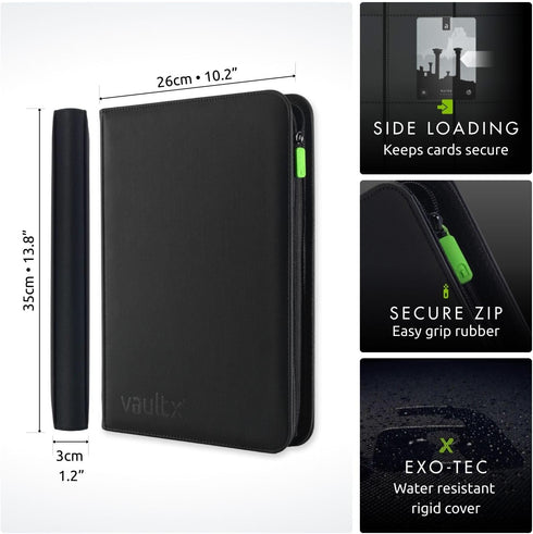 9 360 Album 20 Vault X Pocket Trading Card Zip Binder, Cards, Premium Exo-Tec Material, Side-Loading Pages, Folder