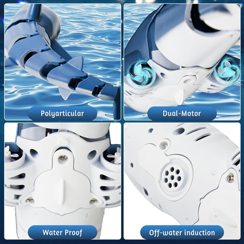 Kafuzi 2.4Ghz 1:18 6 7 8 9 Remote Control Shark Toys for Pool, Scale High Simulation Shark for Kids, Electric RC Sharks