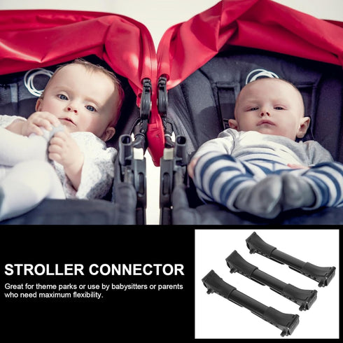 3pcs 7.9 1.8 1.6 inches ibasenice Stroller Cart Connector for Twins Car Gadgets Universal Pushchair Connector Universal
