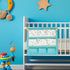 Baby Crib Side Organizer, Portable Tote Bag for Changing Table, Nursery Storage Bin (Blue)