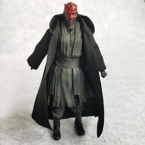 1:12 Scale Fabric Cape Robe Coat with Hat for 6" Bandai SHF Figma Body Doll Action Figure (Black)