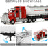1/50 W900 Tanker Semi Truck Toy, Scale Kenworth Diecast Model Trucks, Metal Semi Truck and Trailer Gifts for Boys Adult